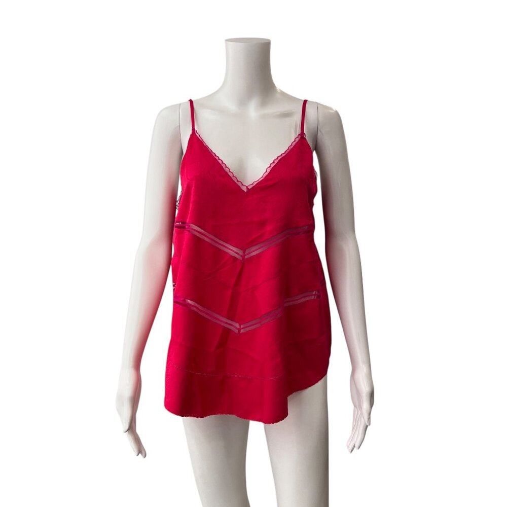 $195 NWT IRO Raspberry Fushia Pink Maisie Paisley Lace Tank Top size 8/FR 40